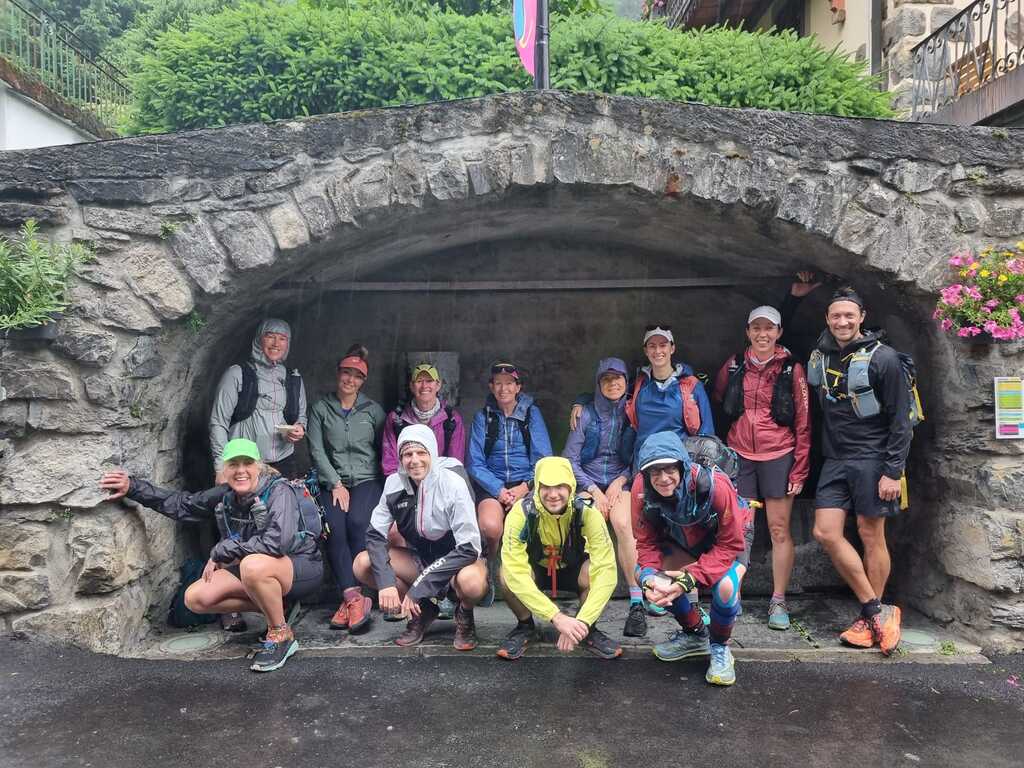 Whole crew in Champery before the start