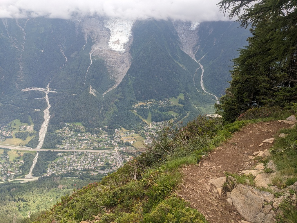 Views down into Chamonix