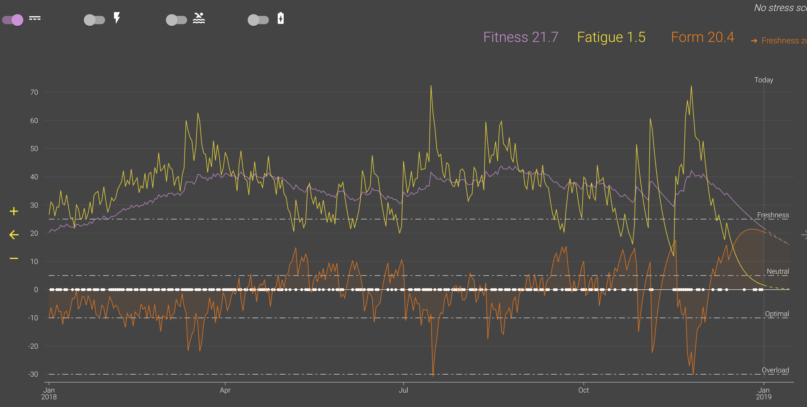 Yearly fitness chart