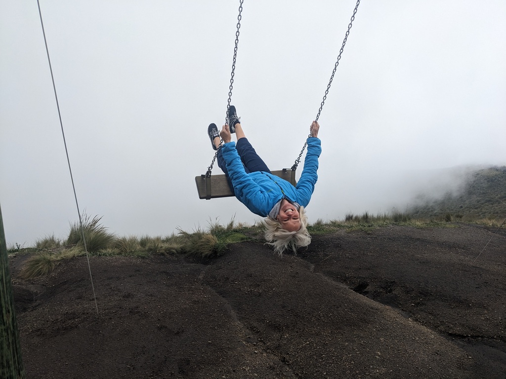 Jodie swinging over Quito