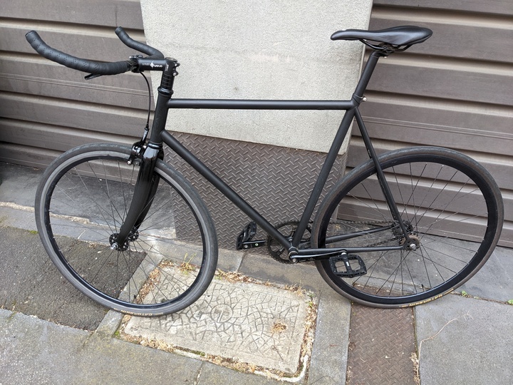 Hipster fixed gear bike with fat pedals